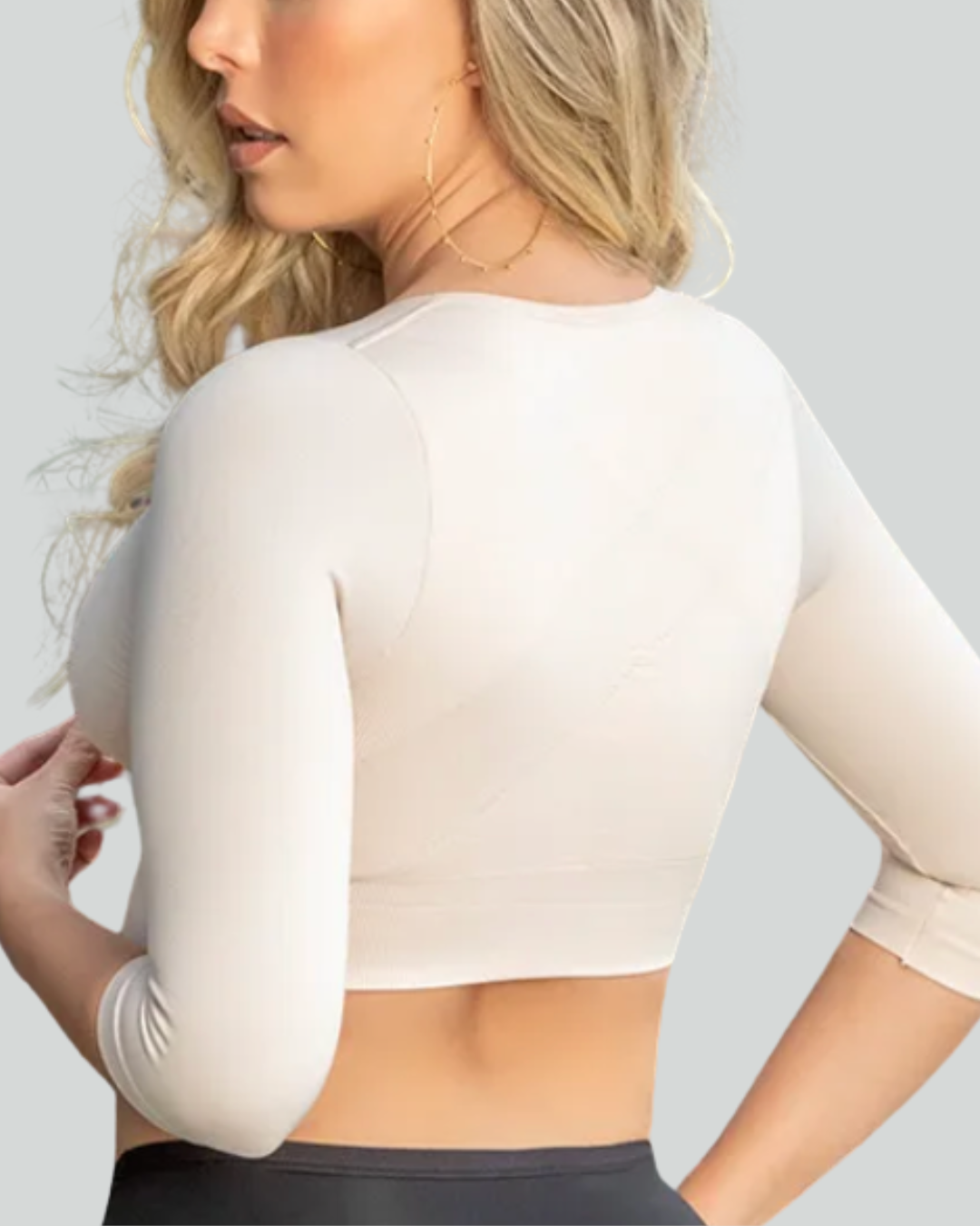 71 COTTON BRA comfy post op bra with sleeve mid arm length soft compression with adjustable bra