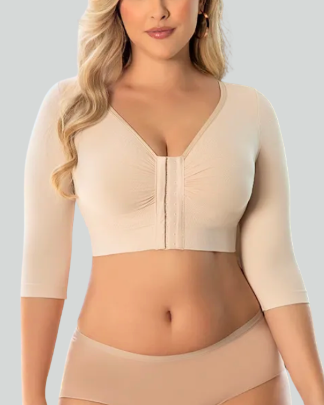 71 COTTON BRA comfy post op bra with sleeve mid arm length soft compression with adjustable bra